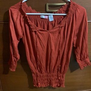 Terracotta quarter sleeve shirt